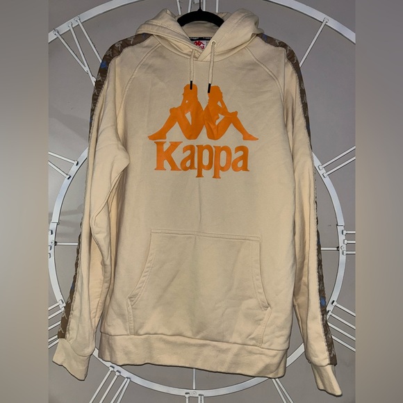 Kappa Other - NWOT Kappa Beige Hoodie with Bold Orange Logo